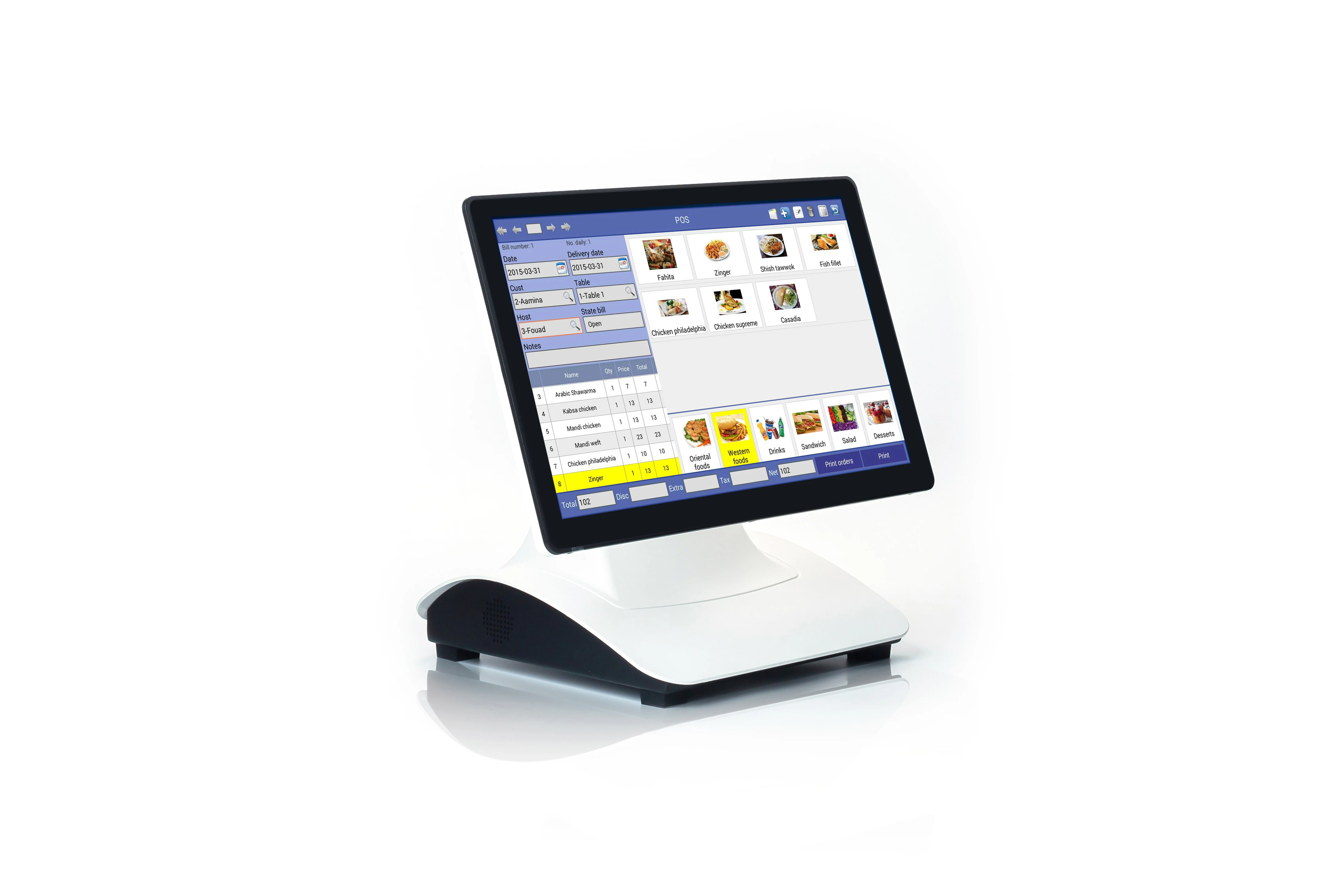 Hot 15 Windows Cash Register Supermarket Touch Screen Cash Register POS System Black and white optional
