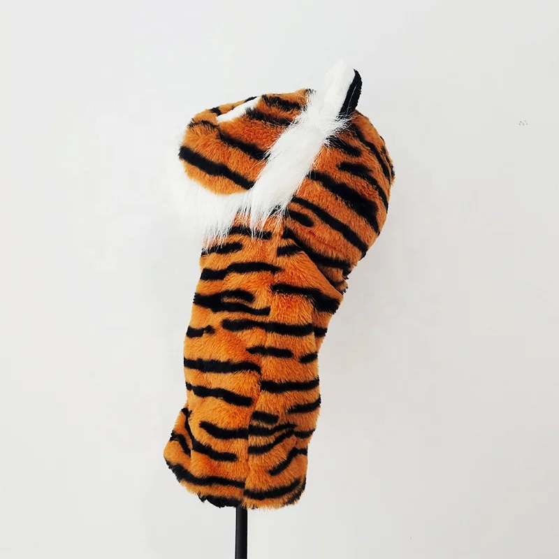 Life-like soft novelty golf club covers Fits fairway woods hybrids and putter Golf Driver Tiger Animal Golf Driver Head covers