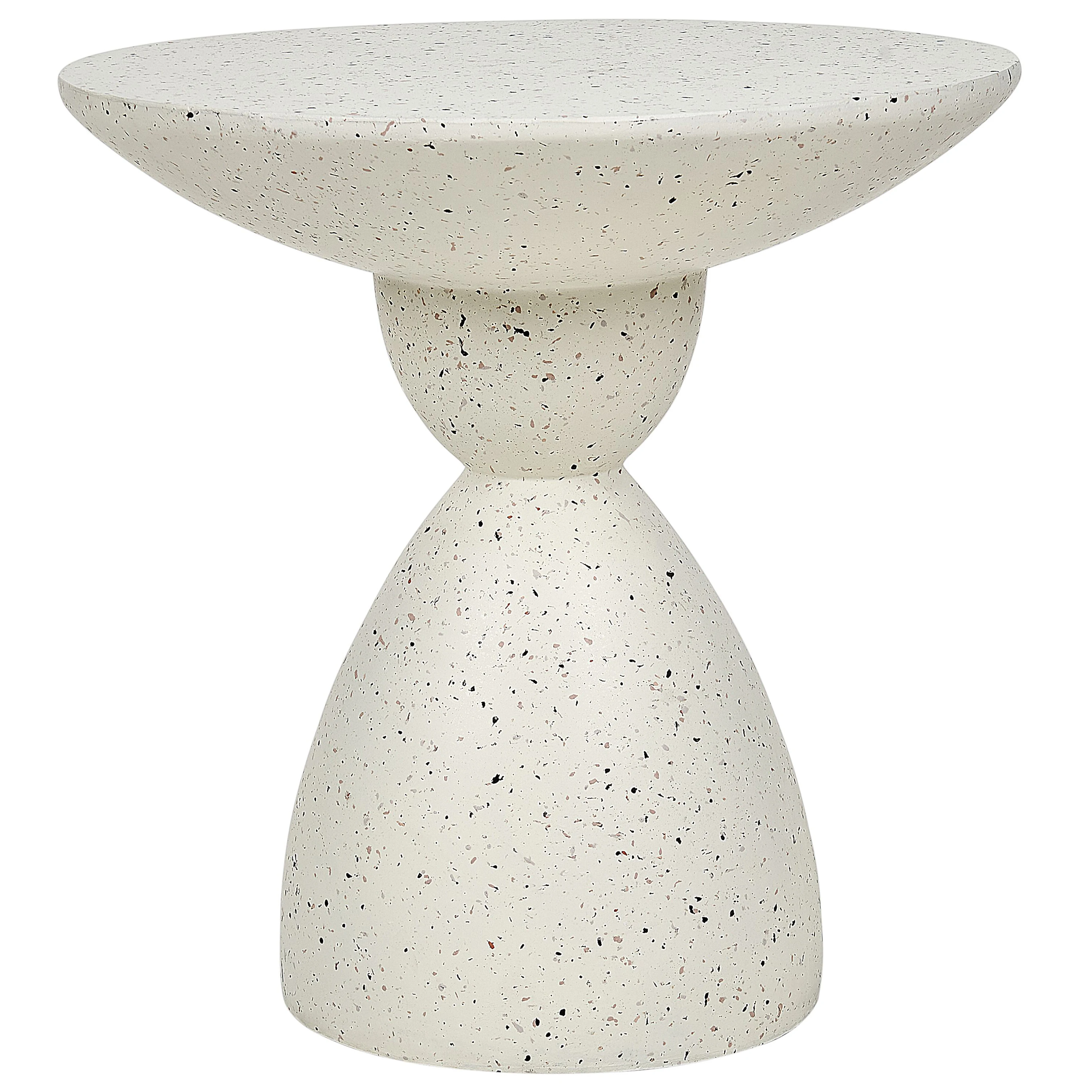 New Accent Side Table White Terazzo Effect CAFFI Decorative Outdoor End Table