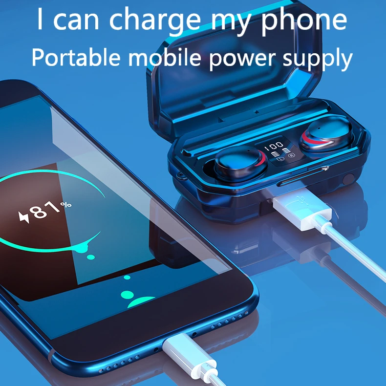 Factory Wholesale Lighting True Wireless Sport Waterproof Earbuds M12 Mini Mobile Gaming
