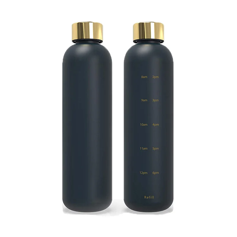 
Motivational Sports Clear Water Bottle with Time Reminder 