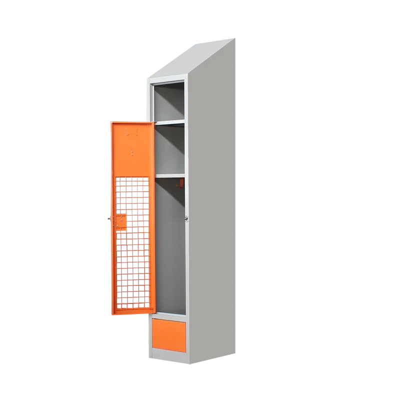 Yellow Grid Door Latches Football Locker With Hook Shoe Rack Metal Locker