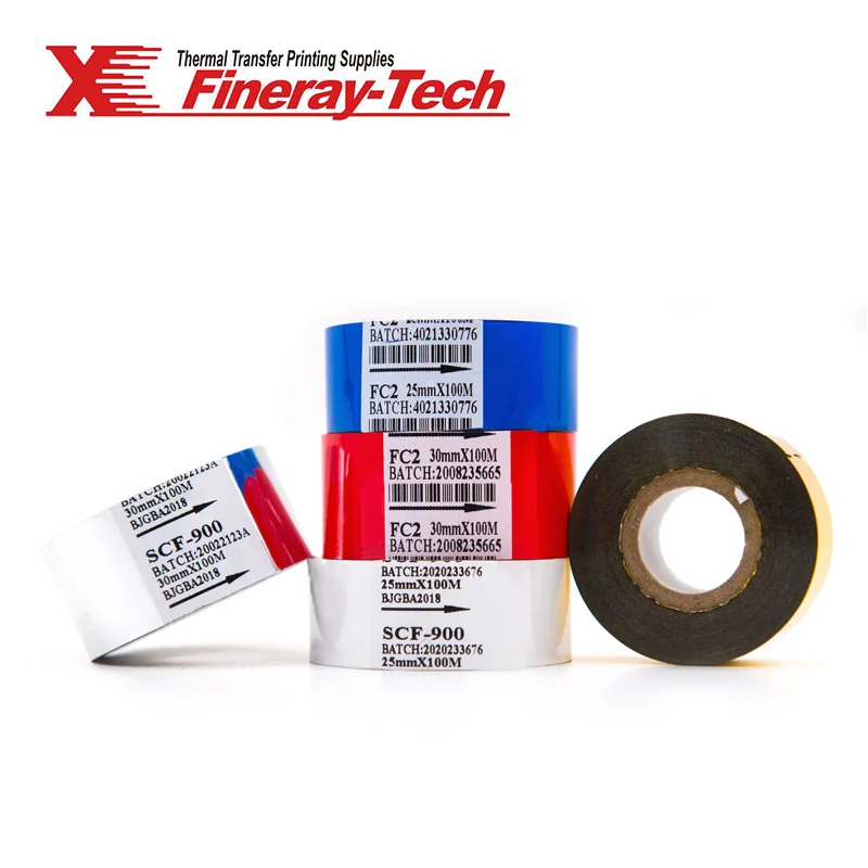 Fineray Brand Expiry Date Printing Coding Foil on Hot Stamping Machine for Date Coding Printing Batch Number on Plastic Bag