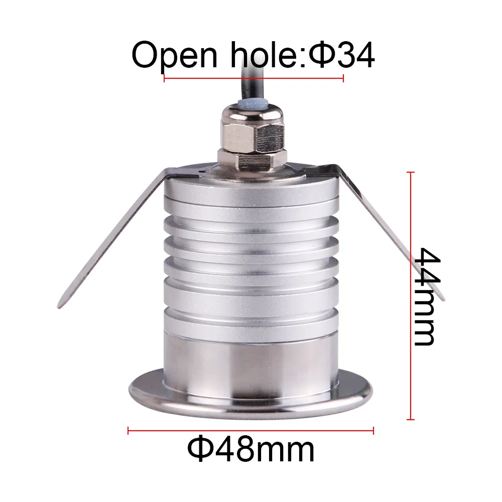 IP67 DC12V 24V 3W LED Recessed Lamp Mini Deck Luminaire Step Lights Buried Underground Light