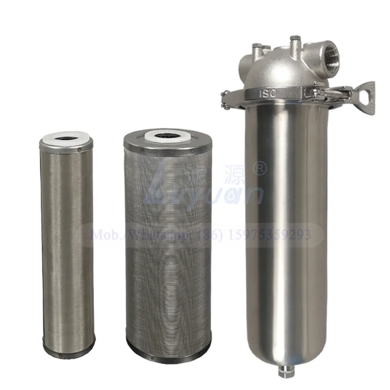 20 inch high quality sintered porous SS 304 316L 50 microns stainless steel metal water filter for oil liquid treatment filter