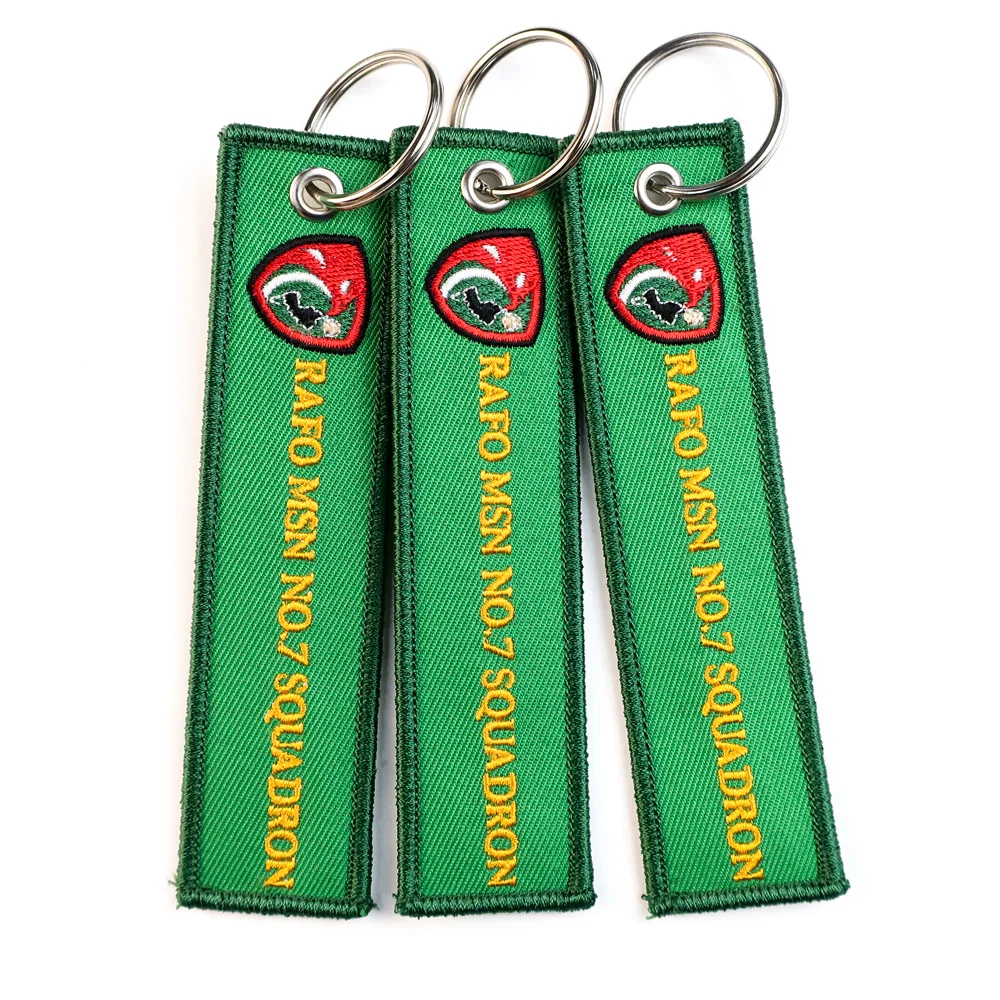 Custom personalized woven embroidered key chain tag embroid key ring anime keychain fabric