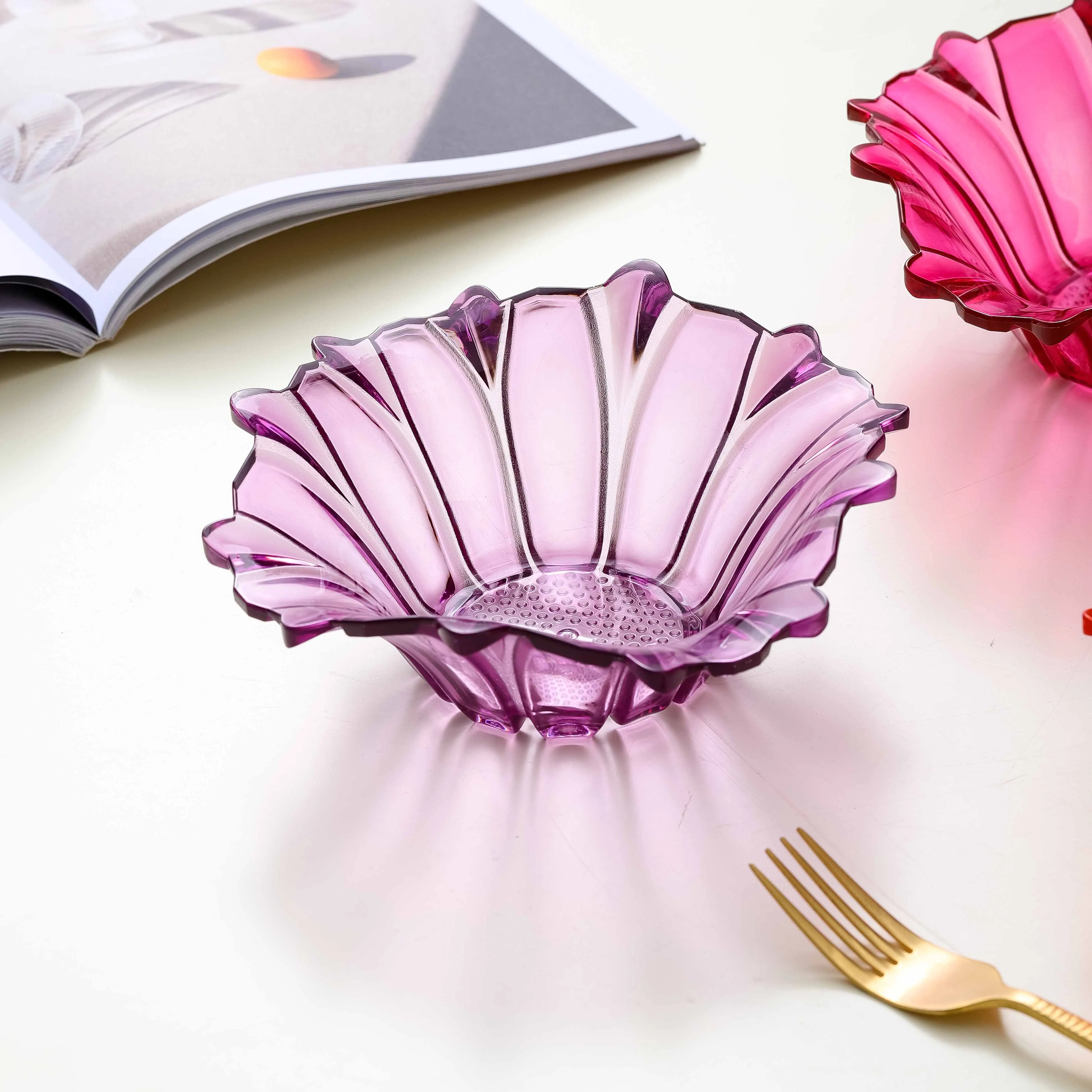 18*18*6.7cm Factory wholesale party decor dishes decorative plates crystal sundry tray fruit plate