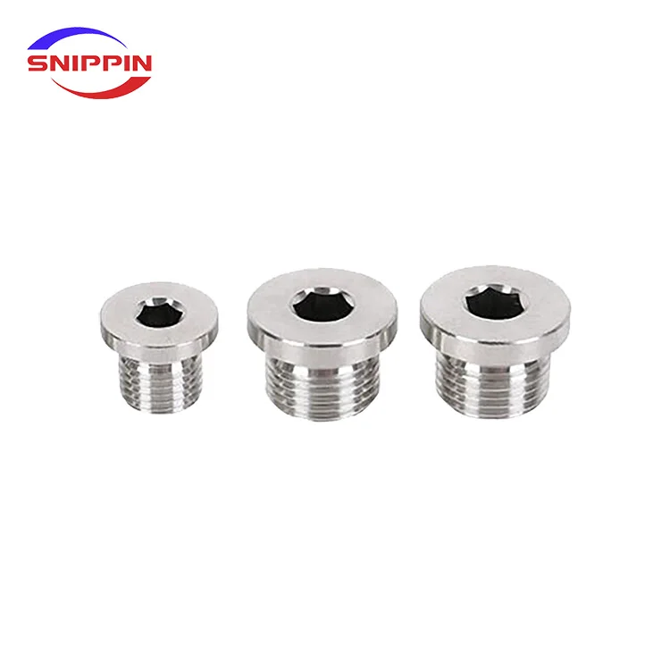 G1/8 G1/4 G3/8 G1/2 G3/4 G1-1/4 G1-1/2 G2Male Hex Socket End Cap Fluorine Rubber Ring Flange Hexagon Plug Water Oil Pipe Fitting