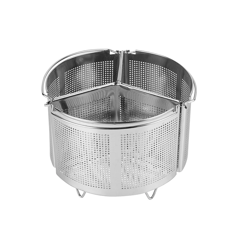Set of 3 Stainless Steel Steamer Basket Saucepan Divider Baskets Storage Saving Kitchen Cookware