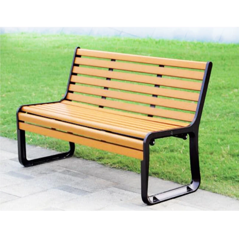 Wood substitute waterproof corrosion wpc outdoor leisure chair metal wood slats for cast iron garden bench