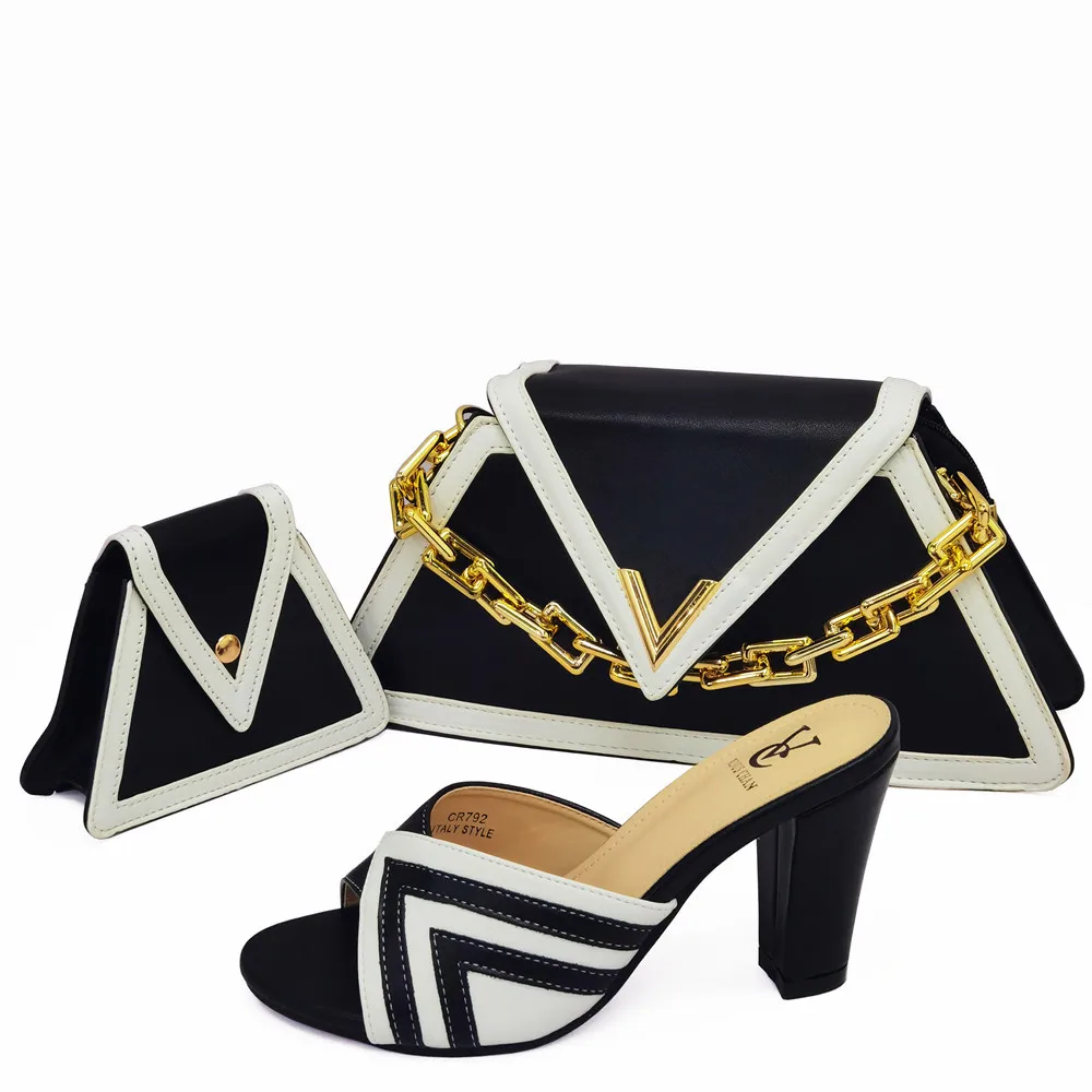 American Wedding Design Italian Pumps Shoes And Bag Set High Quality Nice Beautiful Shoes Matching Bag PU Material Shoes bag