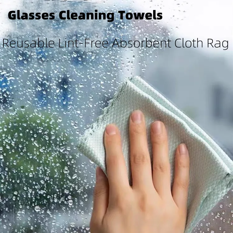 Super Absorbent Scratch Free Lint Kitchen Washcloth Free Fish Scales Design Microfiber Glass Cleaning Cloth for Window Dish Car