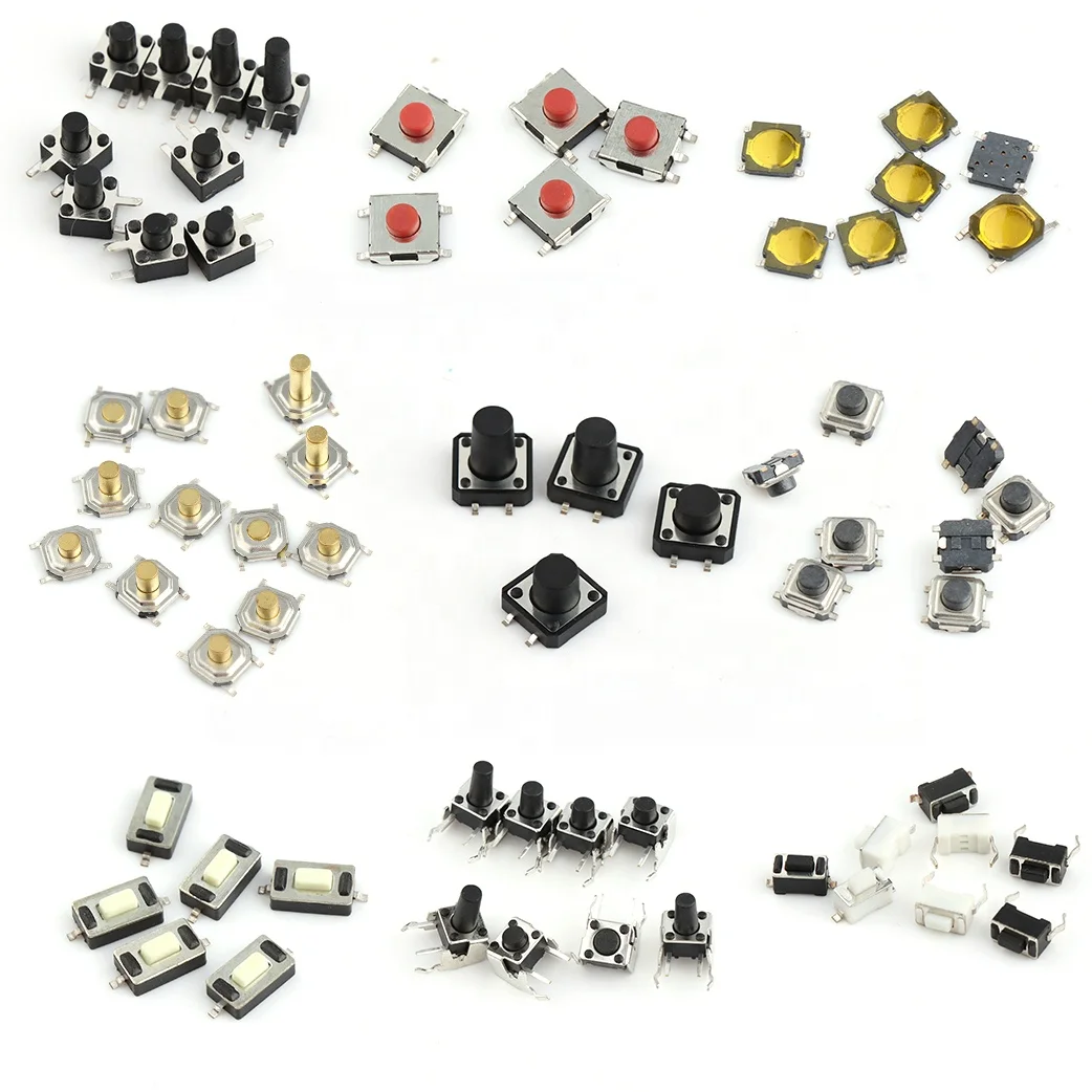 2*4/3*4/3*6/3.7*3.7/4*4/4.5*4.5/5.2*5.2/6*6/7*7/10*10/12*12 Mini Smt Smd Dip Push button Tact Switches Tactile
