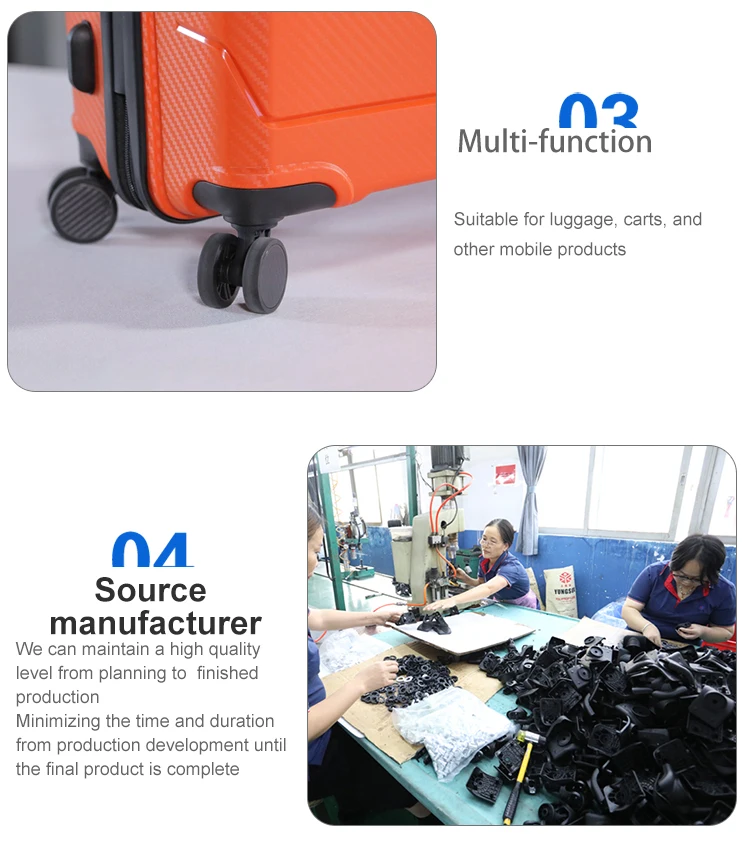 custom travel bag parts China supplier  plastic replacement accessories 360 spinner trolley suitcase luggage wheel