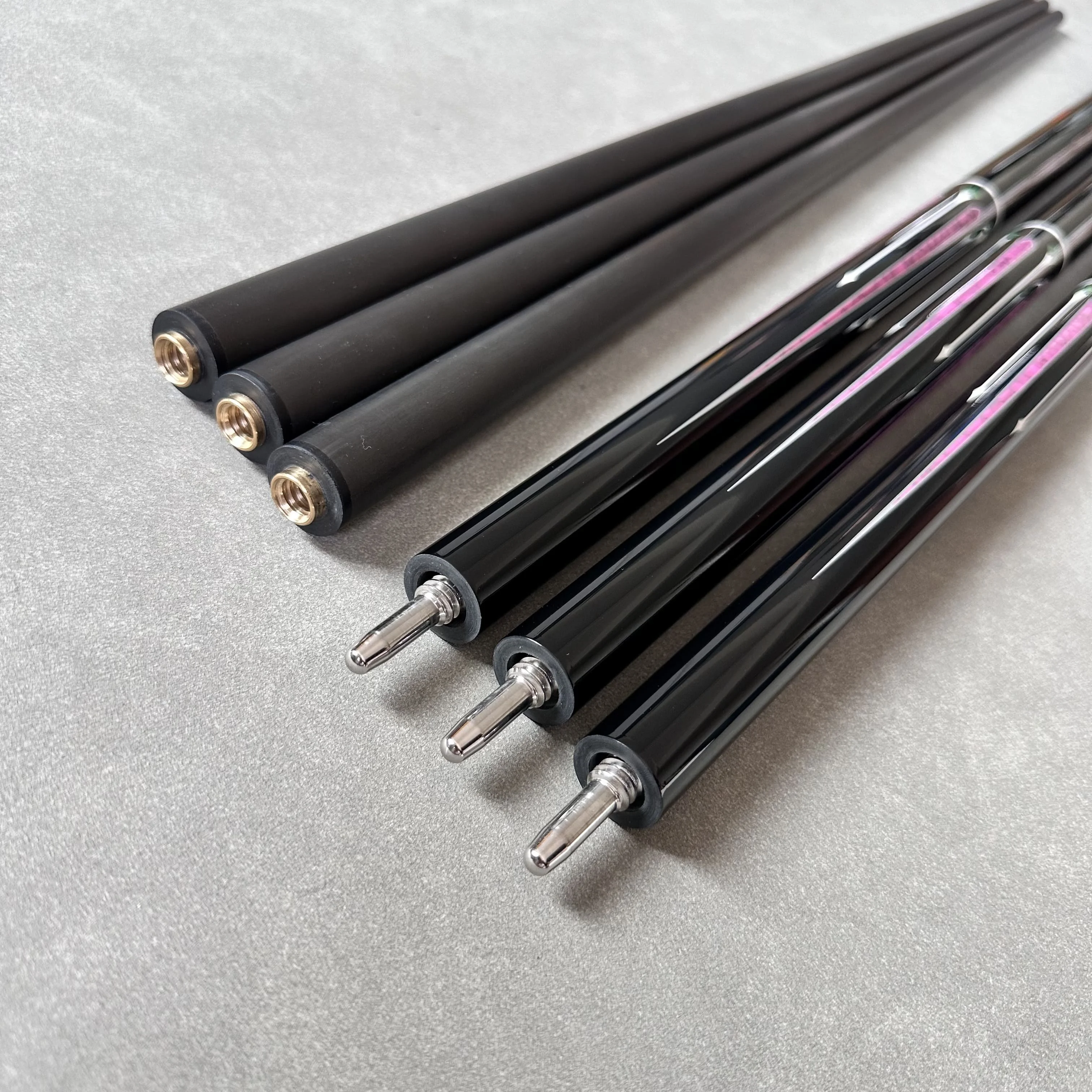 High carbon content 1/2 split black 8 box set small head 9.5 mm g billiard cue carbon fiber shaft
