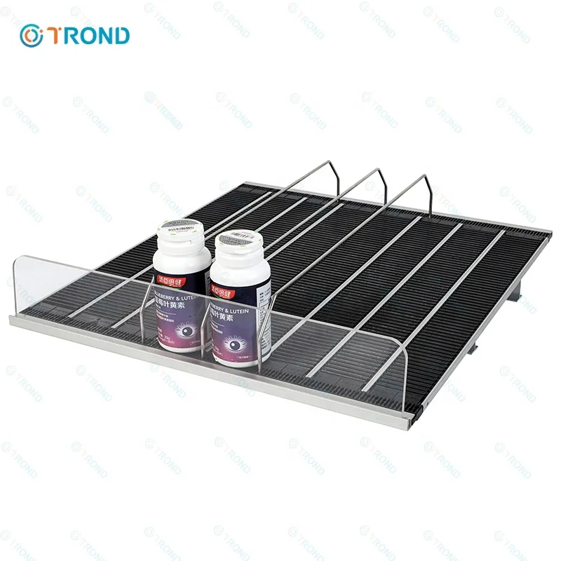 Spring Loaded Fridge Beverage Shelf Pusher Glide Width-adjustable Push Rod Slide Rail bottle drink shelf roller pusher storage