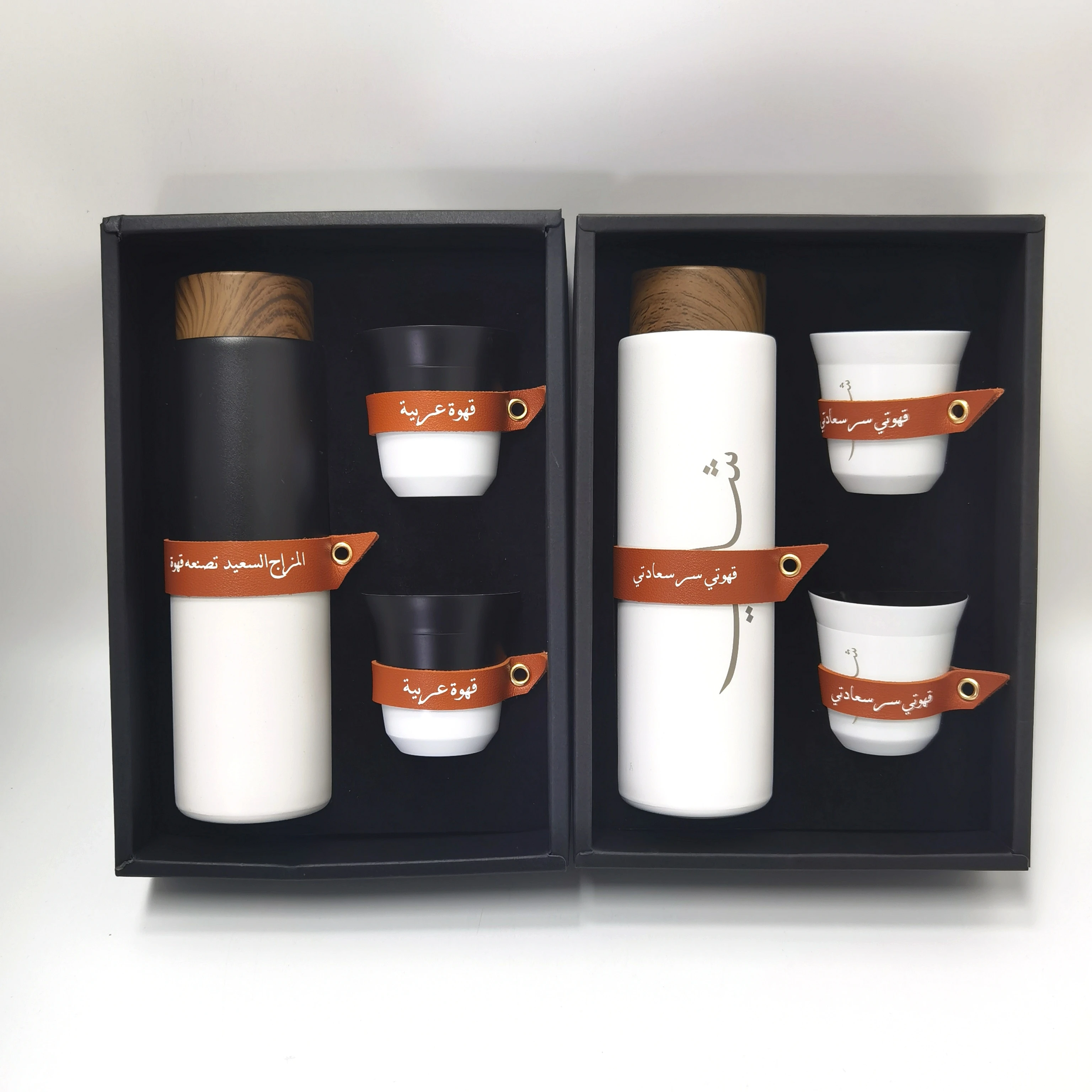 Gift Box Thermos double wall stainless steel mug metal cup Arabia Black Espresso Cups 80ml cup Coffee Set