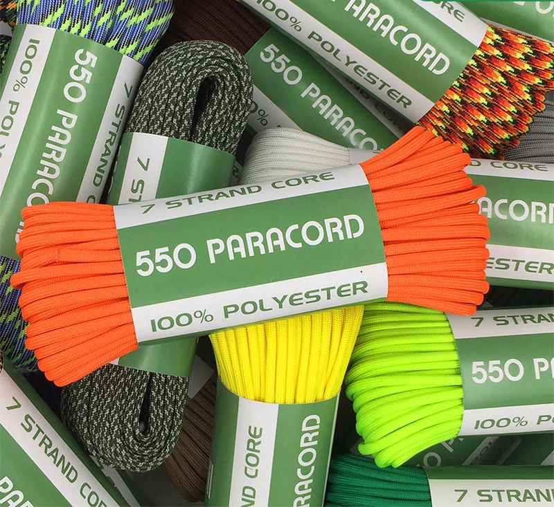 
Bracelet Camping POLYESTER ROPE Outdoor Military Survival Kit 550 4mm Umbrella Rope 7 Strands For Keychain 