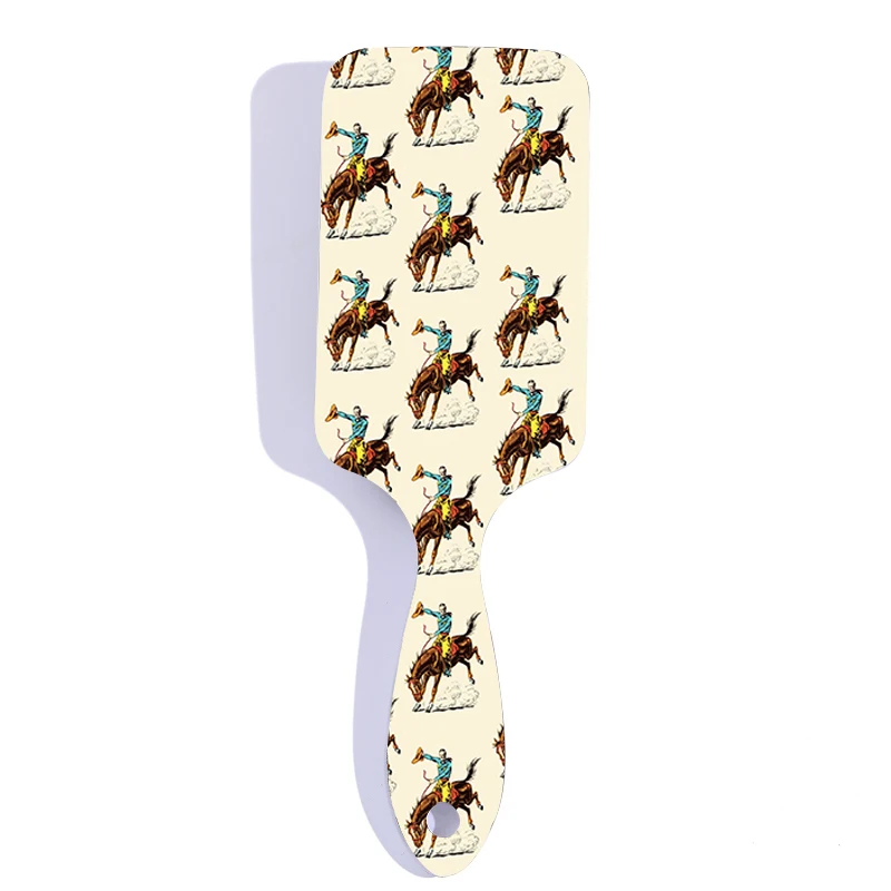 Custom Pattern Western Style Aztec Leopard Printed Hair Brushes Comb For Girl