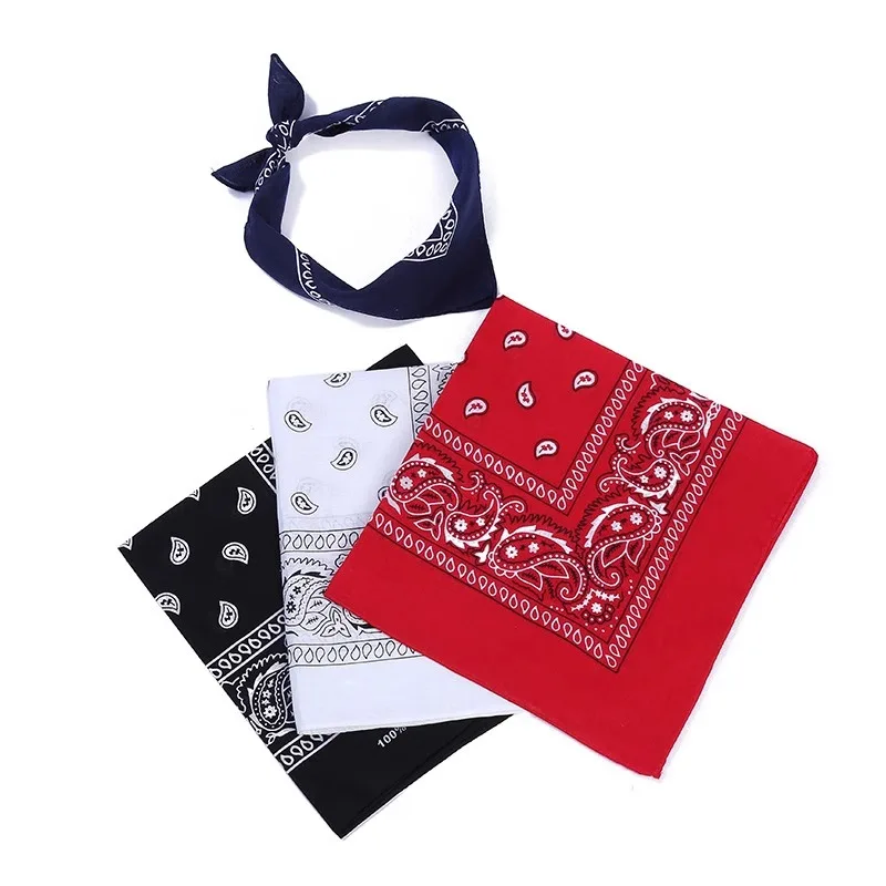 customized bandana Polyester red cashew flower hip-hop street dance headscarf bandana custom print paisley cotton bandana