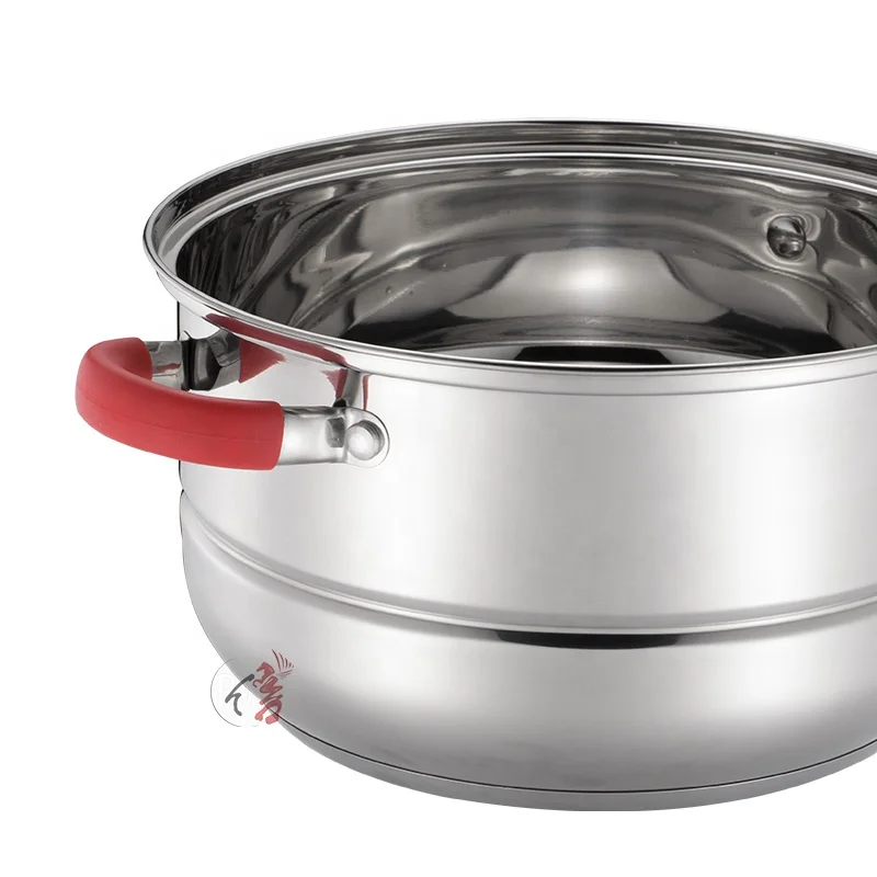 Realwin High quality home kitchenware 4 pieces 2 layer stainless steel food steamer pot for cooking