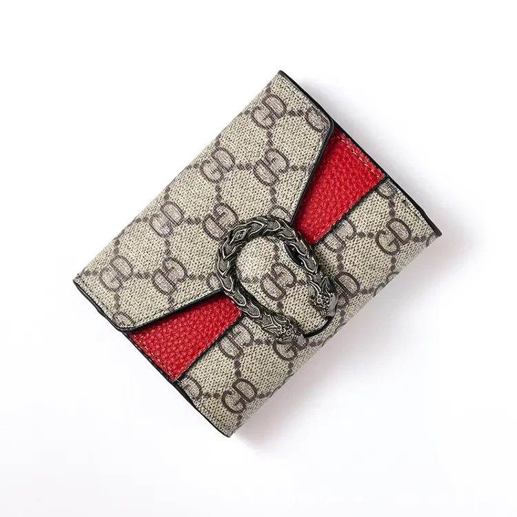 Лидер продаж Amazon продает новый роскошный модный женский брендовый дизайнерский однотонный корейский короткий кошелек из искусственной кожи