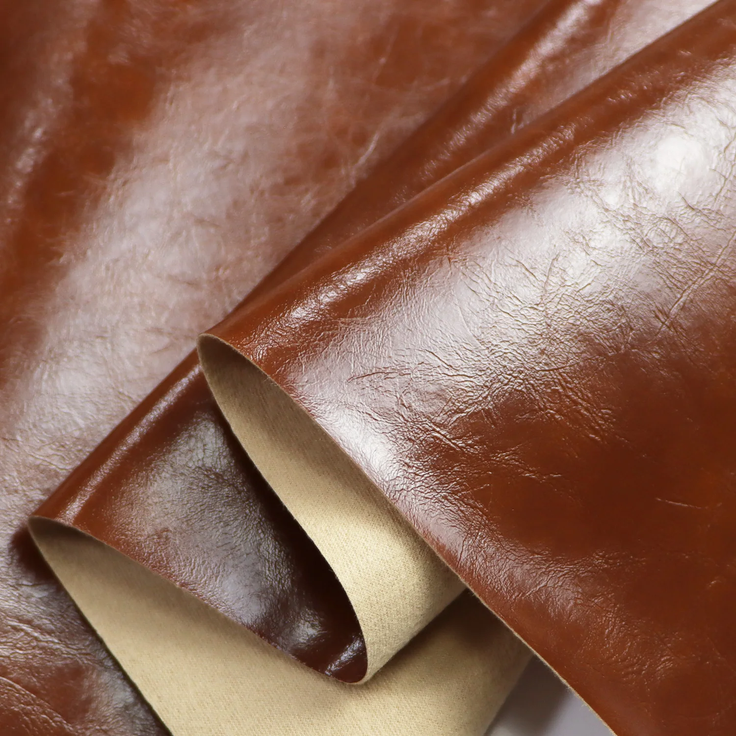 0.9mm Thickness Vintage Oiled Leather PVC Synthetic Faux Leather for Furniture