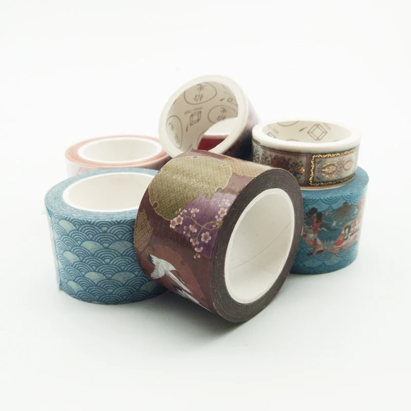 Wholesale Adhesive Custom Printed Colored Foil Masking Stationery Decoration Washi Tape Sticker