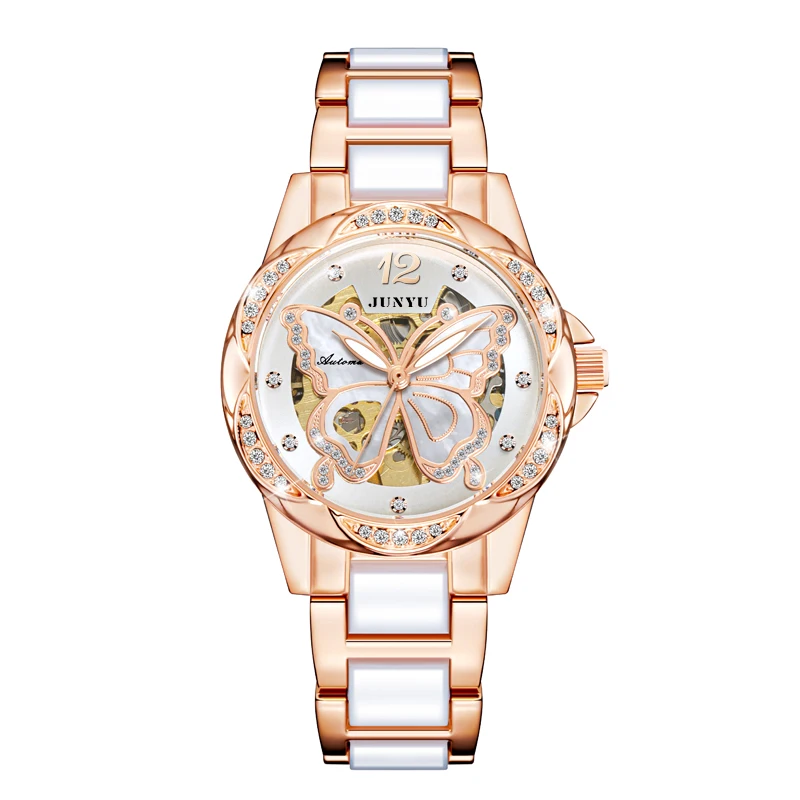 Women Watches 3ATM Waterproof butterfly Skeleton Design Women Mechanical Watch LadiesWrist Watches Gift for Women