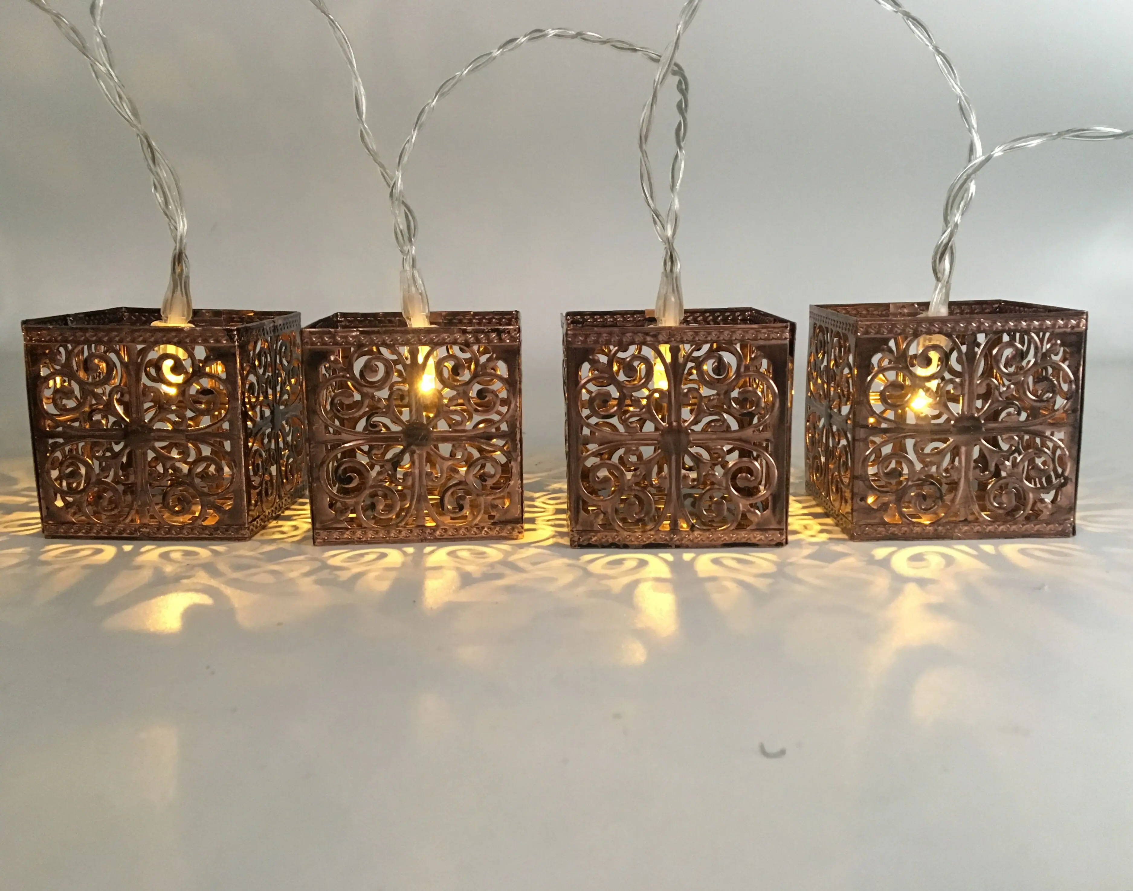 2019Lantern Decorative light Metal Battery Operated Warm White LED Decoration String Lights For Wedding Party garden