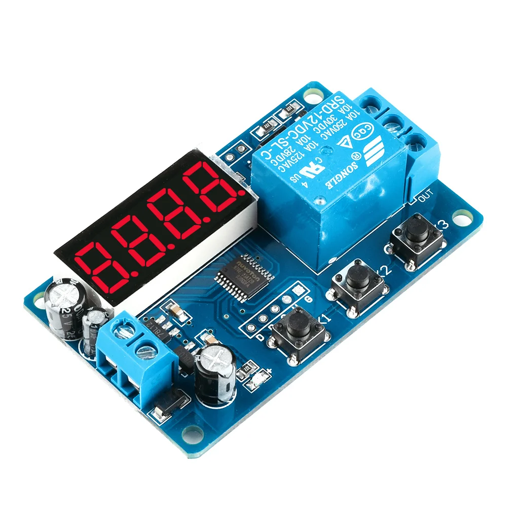 12V 1 CH Timer Delay Control Relay Module Power Supply Board Switch 4 Bits LED Digital Tube Display Relay Module
