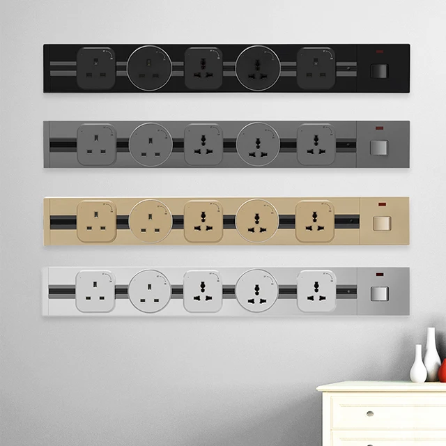 Ultra-thin rail power socket is suitable for hotel  kitchen office/splash-proof design and safe multifunctional electric track
