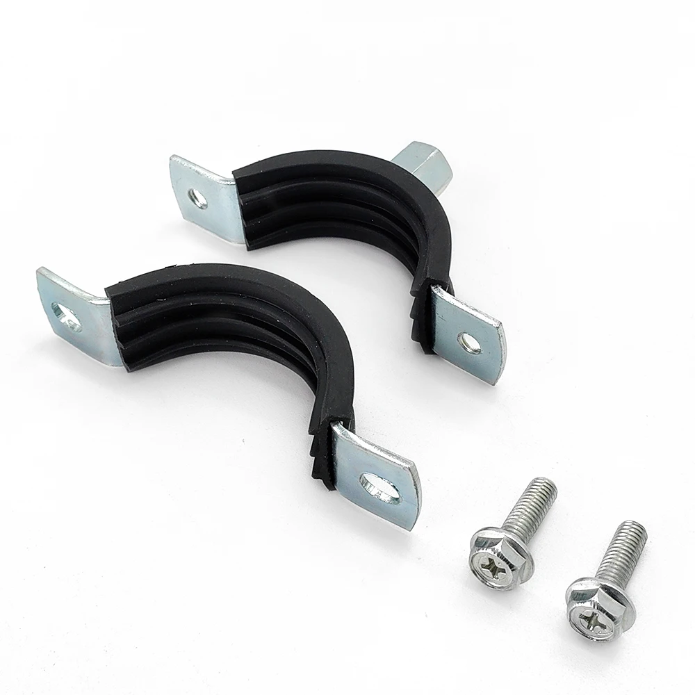 Custom Tubing Cable Abrazadera Lock Quick Fist Clamp Black Rubber Lined Two-screw Hose Clamps