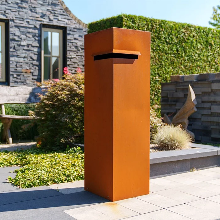Locking  modern mailbox post boxes for home
