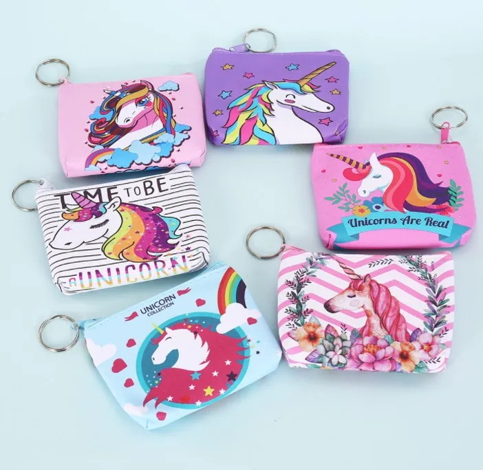 Women cute coin purse mini wallet unicorn print coin purse for girls