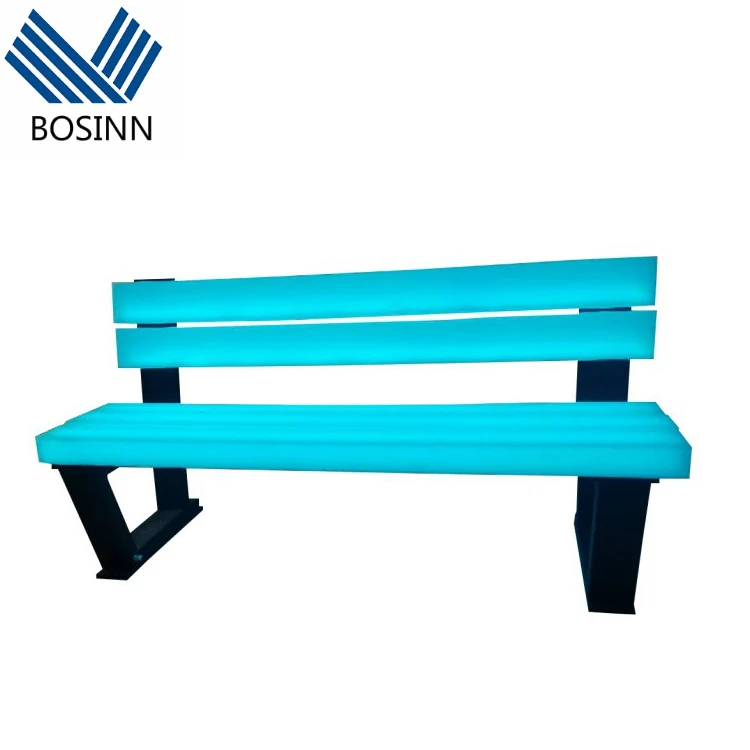 Park Chair Square Leisure Bench RGB Color Seat Lighting Furniture Patio Garden Bar Lamp Sling Chair Lounge