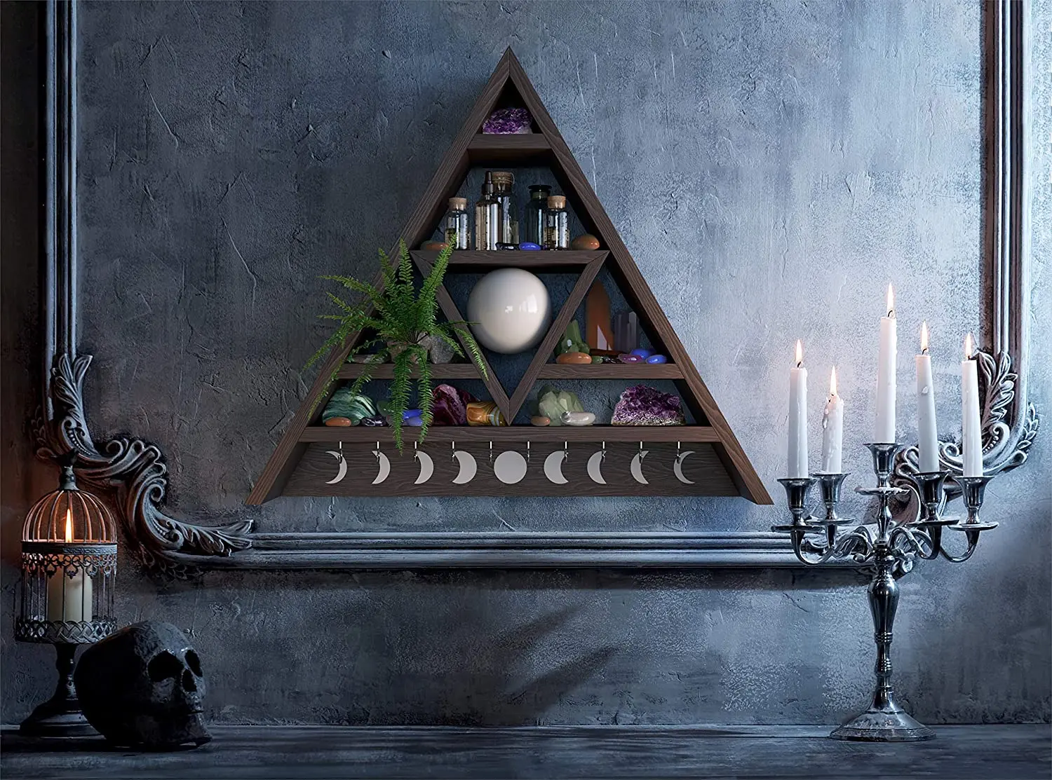 Настенная треугольная полка Witchy Home для медитации с