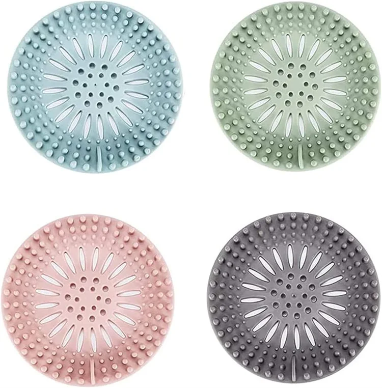 Silicone Hair Catcher Shower Drain Cover Protector Bathtub Hair Stopper Strainer for Bathroom Tub Kitchen Sink Silicon Colanders