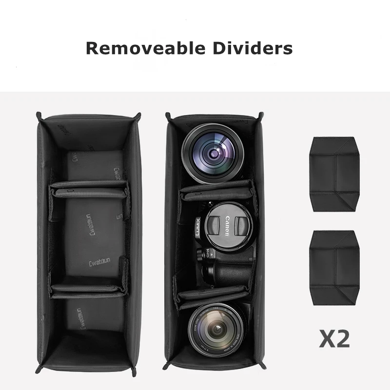 Cwatcun D115S Small Camera Bag SLR/DSLR Shoulder Bag Leather Messenger Bag Waterproof Digital Camera Bag for Sony, Canon, Nikon