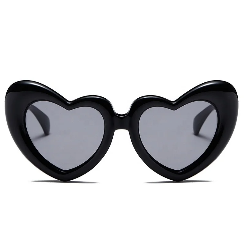 New Arrival Heart Shaped Sweet Candy Color Shades UV400 Y2K Trendy Candy Color Inflatable Heart Shaped Gafas De Sol