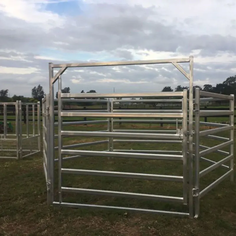 Oval cattle yard Panels, 6 rails portable cattle bar/ rail horse pen panels,constructed using cattle yards