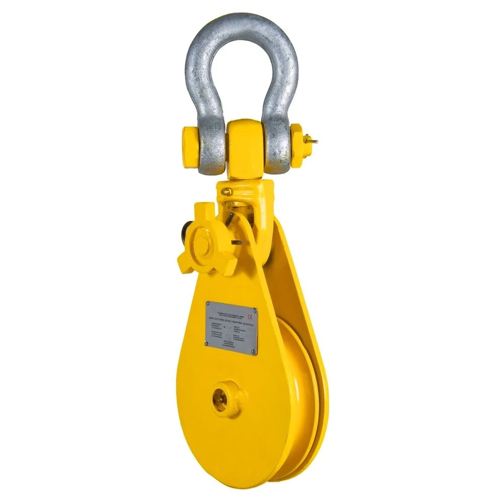 Heavy-Duty Shackle and Hook Type Snatch Block Single Sheave for Construction 1-Year Warranty