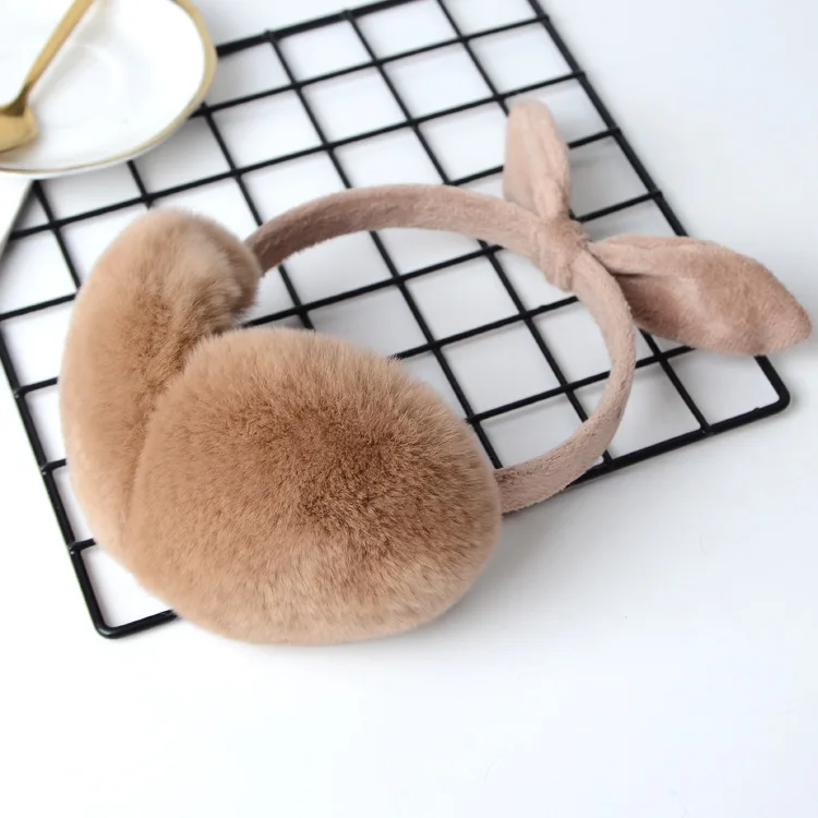 
2020 furry earmuffs earmuffs winter winter earmuffs woman keep warm Rex rabbit ears covered with fur Rabbit ear fur 
