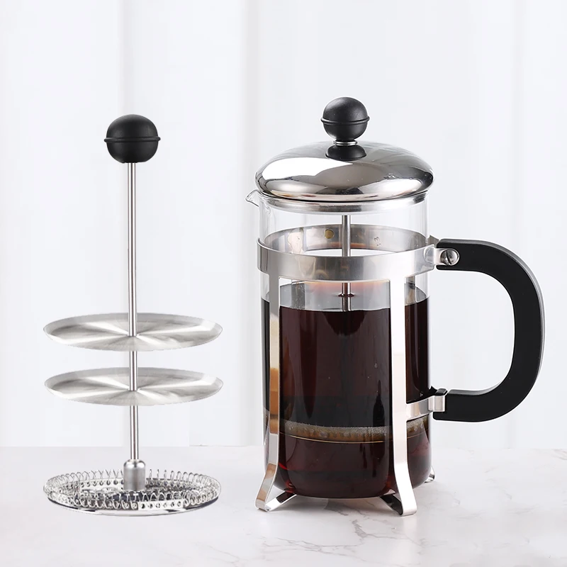 XINXIN 304 Grade Stainless Steel Heat Resistant Borosilicate Glass Tea Maker French Press Coffee Maker Tumbler