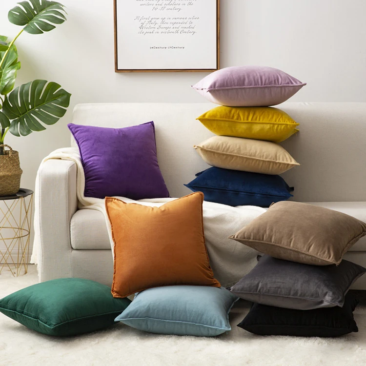 Wholesale Customizable Velvet Square Pillowcase Cushion Cover for Office Sofa Pillow Cases & Cushion Cases Category