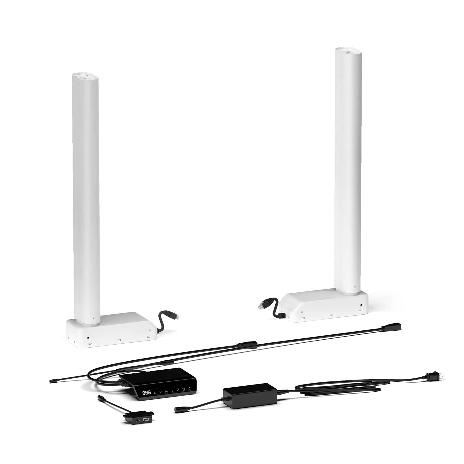 Dual Motor Telescopic Executive Ergonomic Electric Height Adjustable Work and Home Glass Top Office Desk Frame