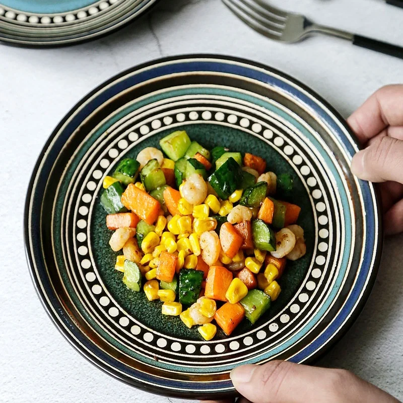 
Bohemia Handmade Creative Western Ceramic Dinner Plate Salad Plate Steak Food Dish 