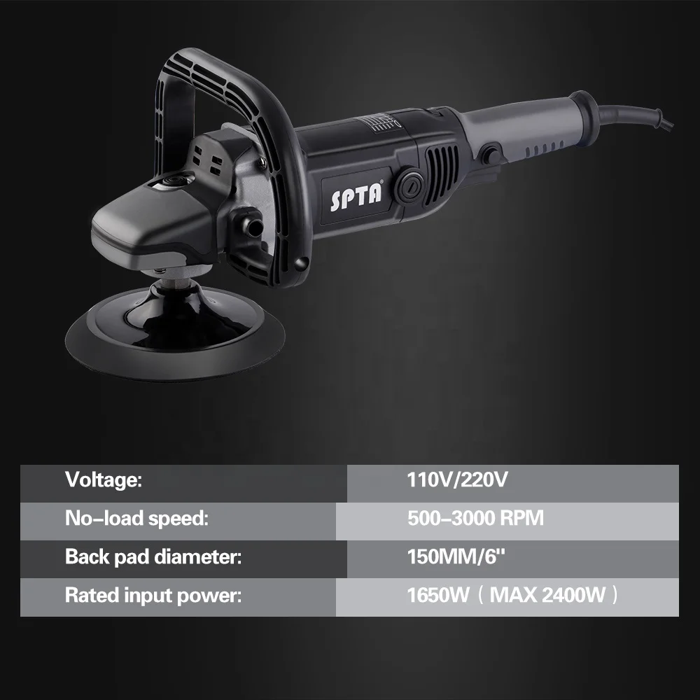 Роторная полировальная машинка SPTA, электрическая полировальная машинка для автодетейлинга, 6 дюймов