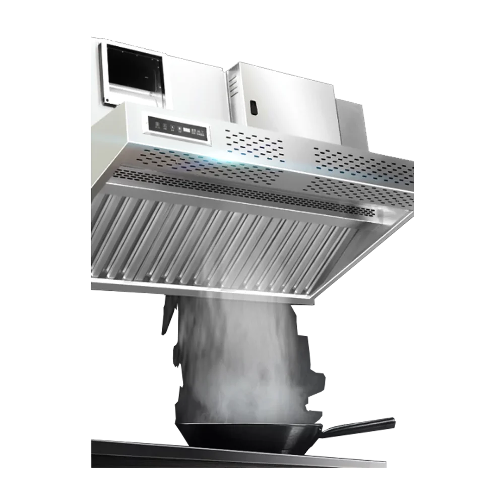 
commercial range cooker Stainless steel hood for kitchen Low power consumption all-in-one restaurant kitchen hood 