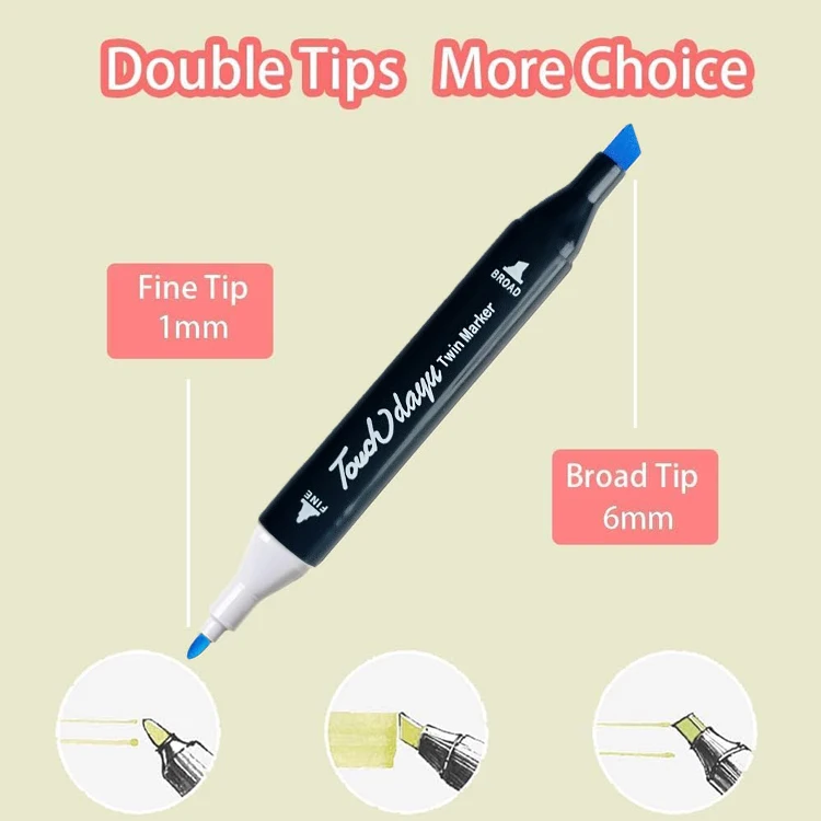 In Stock 120 Colors Dual Tip Sketch Paint Art Markers Alcohol Markers for Drawing